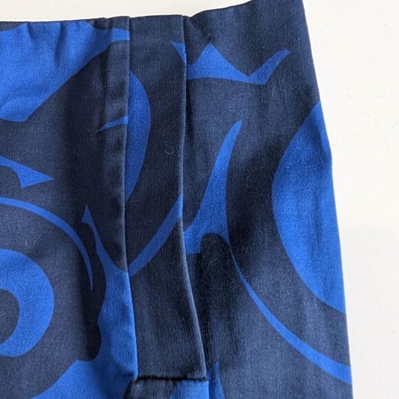 J.Crew Balustrade Royal Navy Blue Swirl Print Mini Skirt Womens Size 2 - Picture 4 of 7